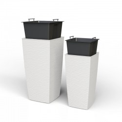 Cvetlični lonček FINESA - višine 46cm ali 57cm bel