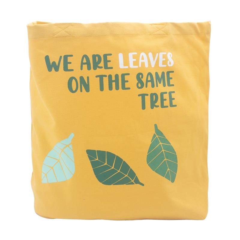 Bavlněná taška s potiskem - We are Leaves - žlutá