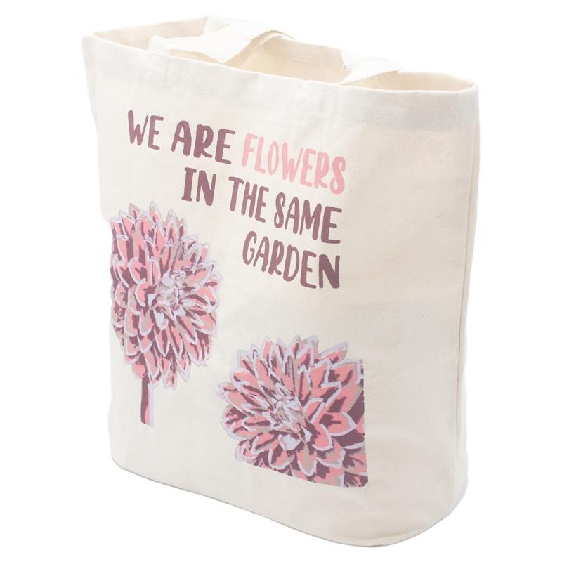 Bavlněná taška s potiskem - We are Flowers - přírodní barva