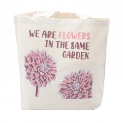 Bavlnená taška s potlačou - We are Flowers - prirodzená farba