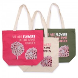 Bavlnená taška s potlačou - We are Flowers - prirodzená farba