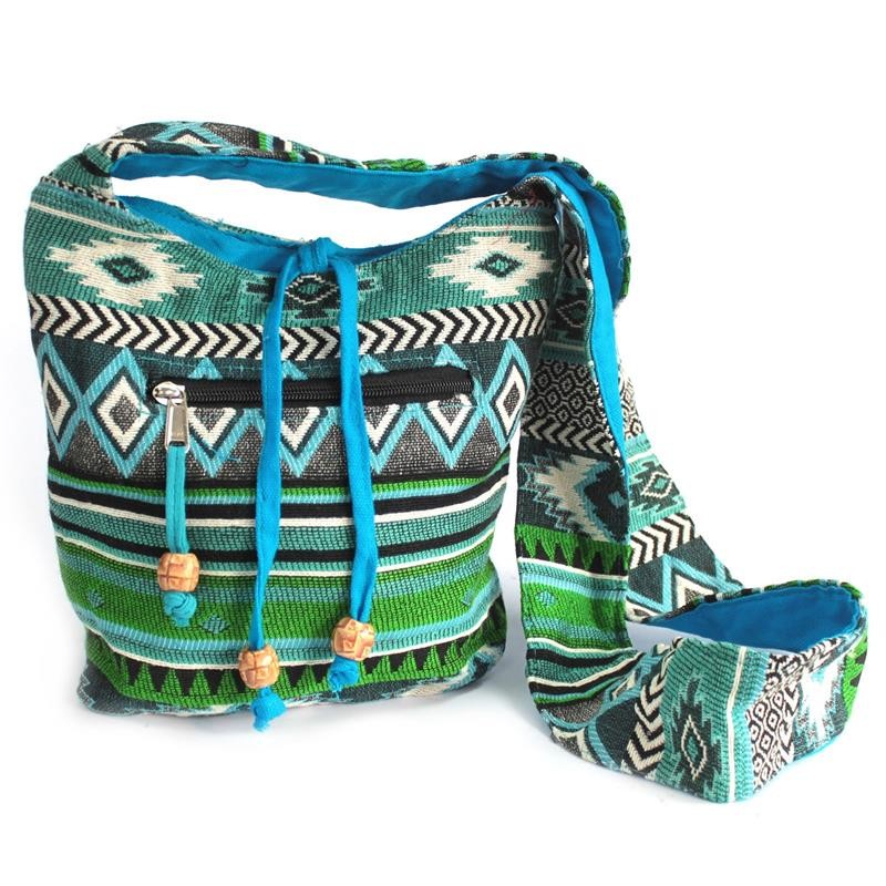 Jacquard torba - Plavo-zelena torba za rame