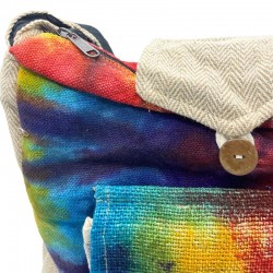 Tiedye Konopná študijná taška s predným vreckom